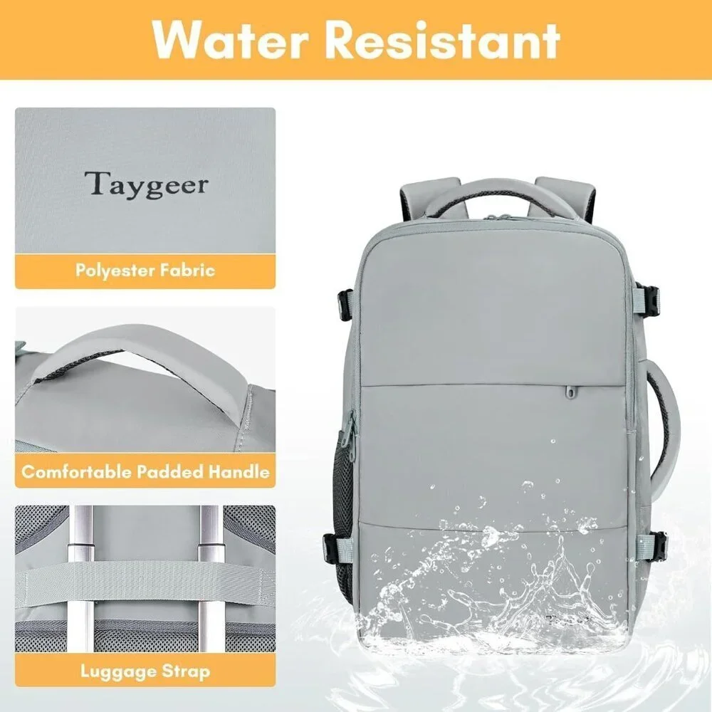 Taygeer Women's Elephant-Gray Travel Backpack Carry On 15.6inch Laptop Backpack